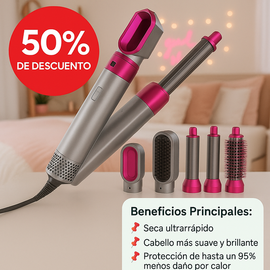 SmartLiss™ 🌸 Cepillo Multifuncional Secador-Alisador 5 en 1
